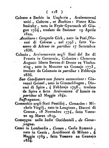 Notizie per l'anno ... secondo il martirologio romano..