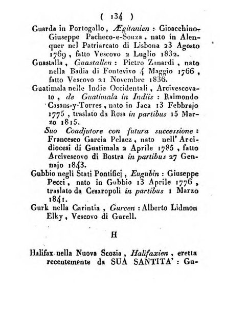 Notizie per l'anno ... secondo il martirologio romano..