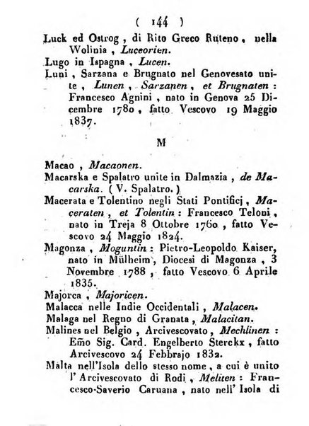 Notizie per l'anno ... secondo il martirologio romano..