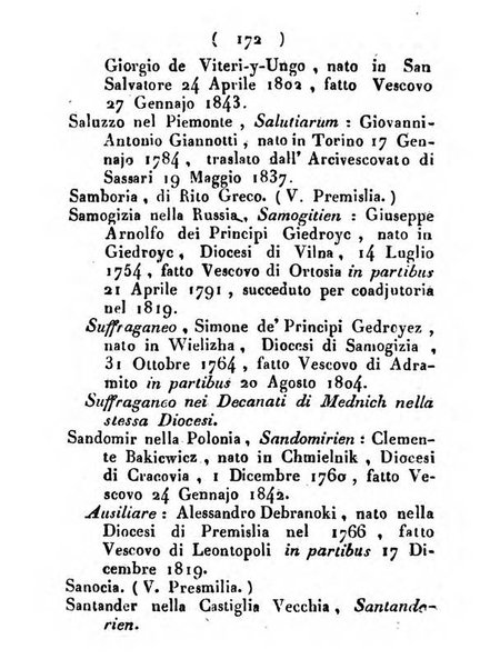 Notizie per l'anno ... secondo il martirologio romano..