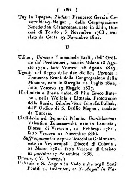 Notizie per l'anno ... secondo il martirologio romano..