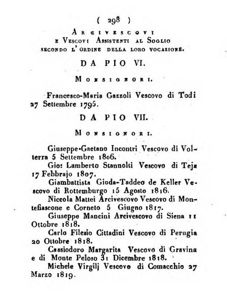 Notizie per l'anno ... secondo il martirologio romano..