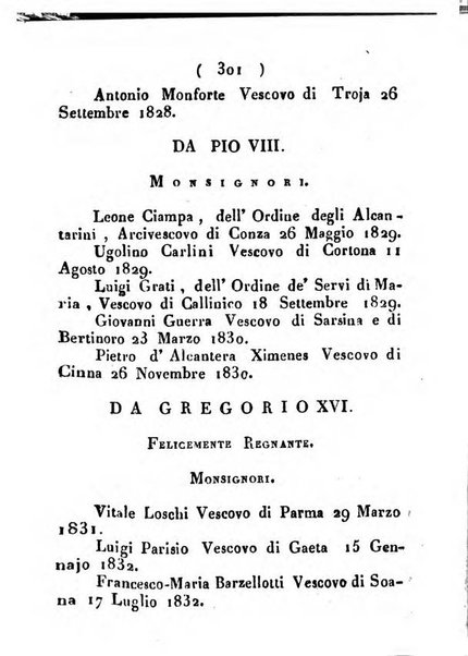 Notizie per l'anno ... secondo il martirologio romano..