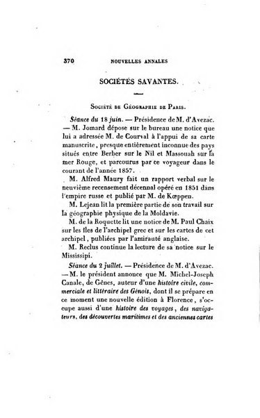 Nouvelles annales des voyages, de la geographie et de l'histoire, ou recueil des relations ...