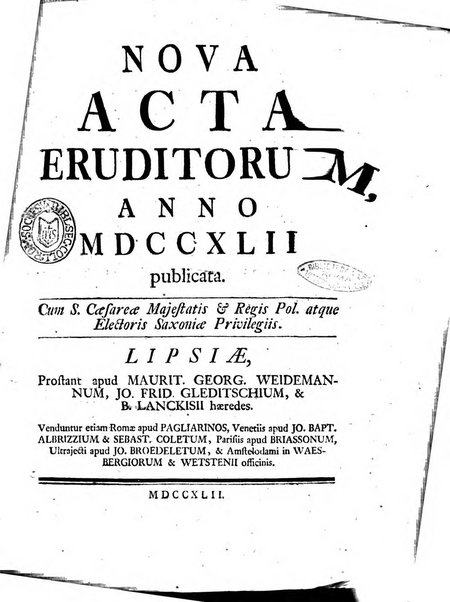 Nova acta eruditorum