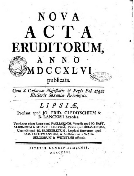 Nova acta eruditorum