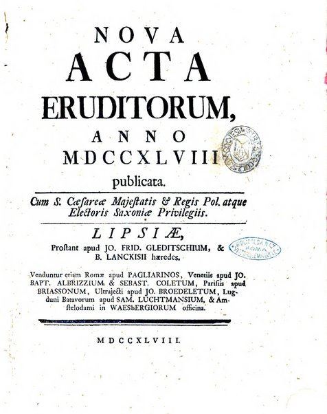 Nova acta eruditorum