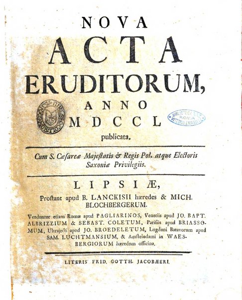 Nova acta eruditorum