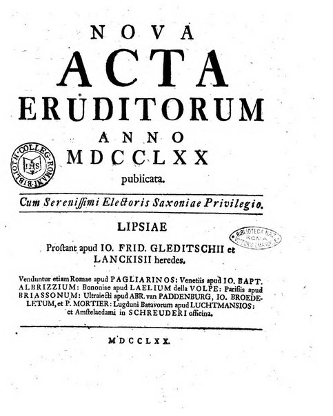 Nova acta eruditorum