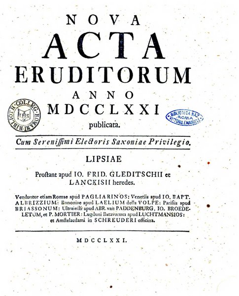 Nova acta eruditorum