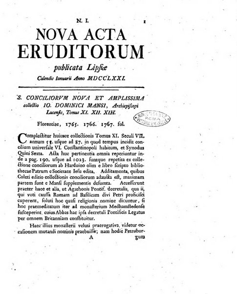 Nova acta eruditorum