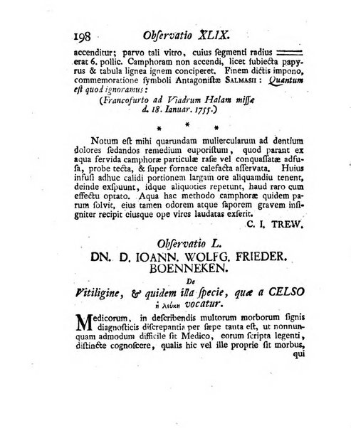 Nova acta physico-medica Academiae caesareae lepoldino-carolinae naturae curiosorum exhibentia ephemerides sive observationes historias et experimenta a celeberrimis Germaniae et exterarum regionum viris habita et communicata..