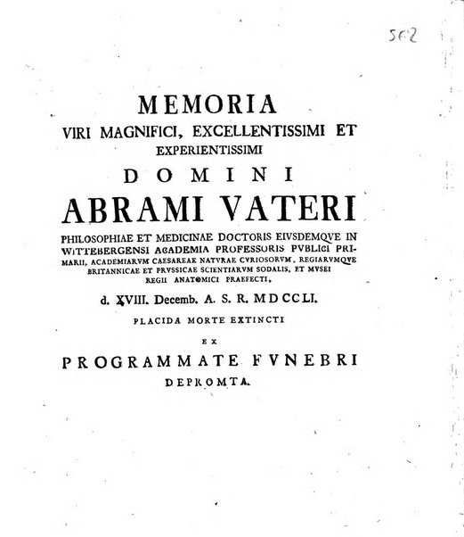 Nova acta physico-medica Academiae caesareae lepoldino-carolinae naturae curiosorum exhibentia ephemerides sive observationes historias et experimenta a celeberrimis Germaniae et exterarum regionum viris habita et communicata..