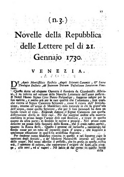 Novelle della Repubblica delle lettere dell'anno ..., pubblicate sotto gli auspizj di sua eccellenza ...