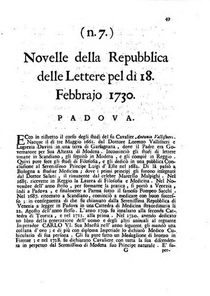 Novelle della Repubblica delle lettere dell'anno ..., pubblicate sotto gli auspizj di sua eccellenza ...