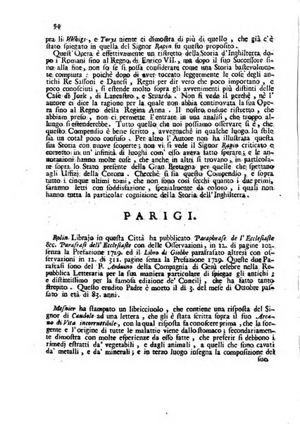 Novelle della Repubblica delle lettere dell'anno ..., pubblicate sotto gli auspizj di sua eccellenza ...