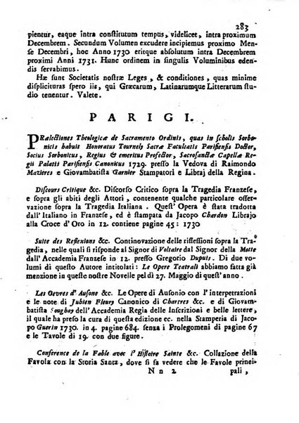 Novelle della Repubblica delle lettere dell'anno ..., pubblicate sotto gli auspizj di sua eccellenza ...