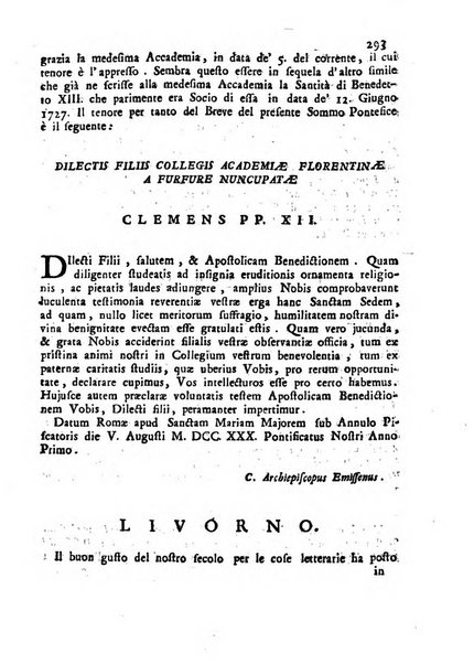 Novelle della Repubblica delle lettere dell'anno ..., pubblicate sotto gli auspizj di sua eccellenza ...