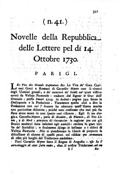 Novelle della Repubblica delle lettere dell'anno ..., pubblicate sotto gli auspizj di sua eccellenza ...