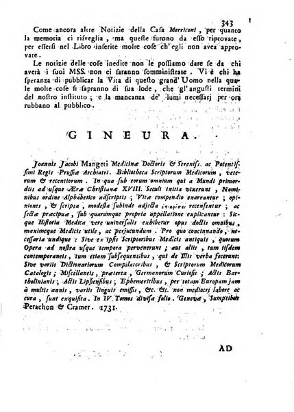 Novelle della Repubblica delle lettere dell'anno ..., pubblicate sotto gli auspizj di sua eccellenza ...