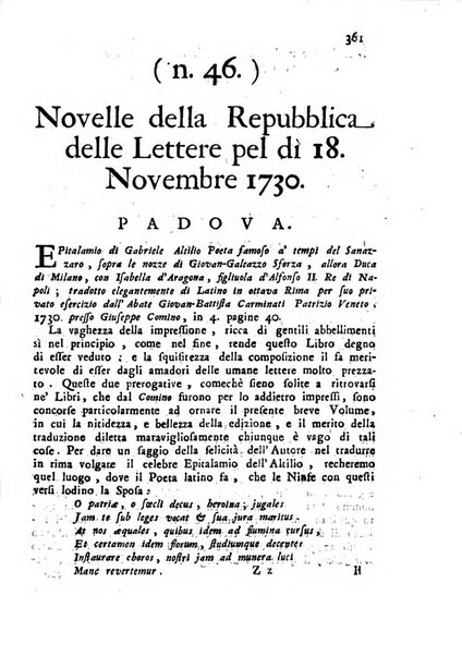 Novelle della Repubblica delle lettere dell'anno ..., pubblicate sotto gli auspizj di sua eccellenza ...