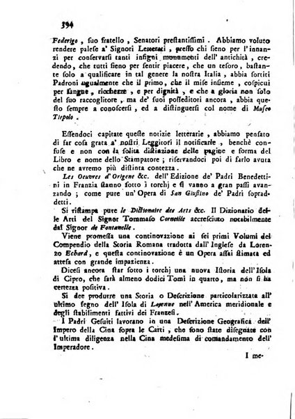 Novelle della Repubblica delle lettere dell'anno ..., pubblicate sotto gli auspizj di sua eccellenza ...