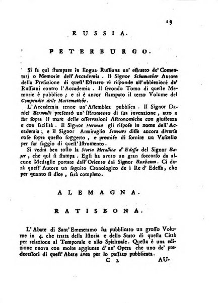 Novelle della Repubblica delle lettere dell'anno ..., pubblicate sotto gli auspizj di sua eccellenza ...