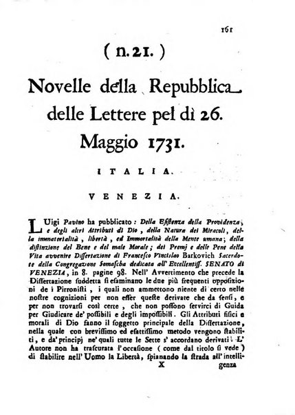 Novelle della Repubblica delle lettere dell'anno ..., pubblicate sotto gli auspizj di sua eccellenza ...