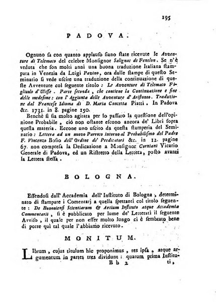 Novelle della Repubblica delle lettere dell'anno ..., pubblicate sotto gli auspizj di sua eccellenza ...