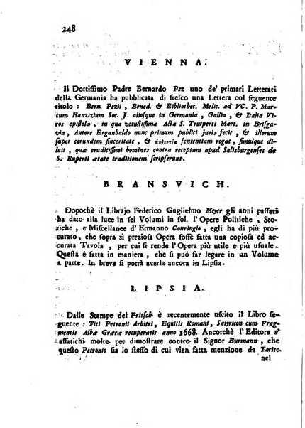 Novelle della Repubblica delle lettere dell'anno ..., pubblicate sotto gli auspizj di sua eccellenza ...