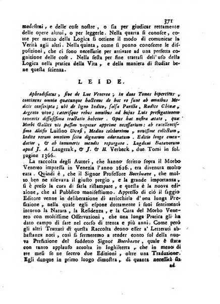 Novelle della Repubblica delle lettere dell'anno ..., pubblicate sotto gli auspizj di sua eccellenza ...