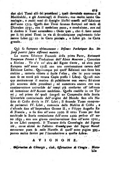 Novelle della Repubblica delle lettere dell'anno ..., pubblicate sotto gli auspizj di sua eccellenza ...