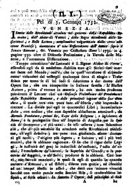 Novelle della Repubblica delle lettere dell'anno ..., pubblicate sotto gli auspizj di sua eccellenza ...