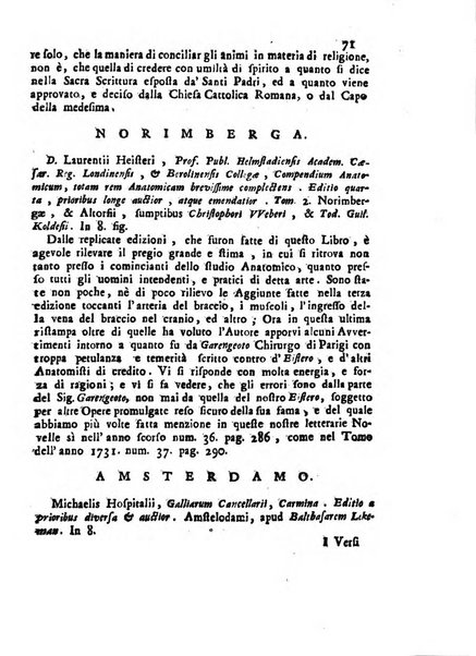 Novelle della Repubblica delle lettere dell'anno ..., pubblicate sotto gli auspizj di sua eccellenza ...