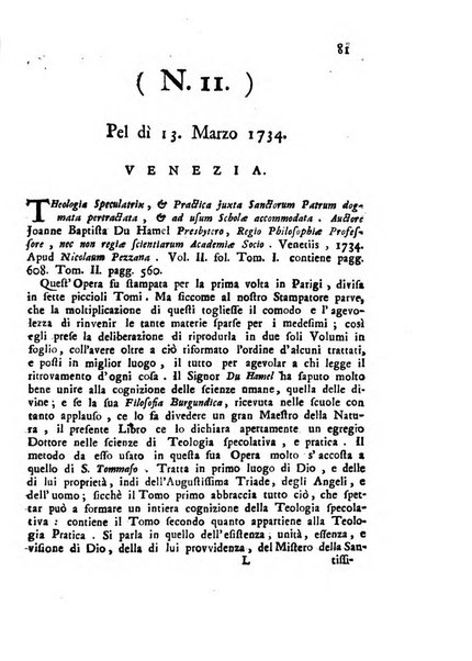 Novelle della Repubblica delle lettere dell'anno ..., pubblicate sotto gli auspizj di sua eccellenza ...