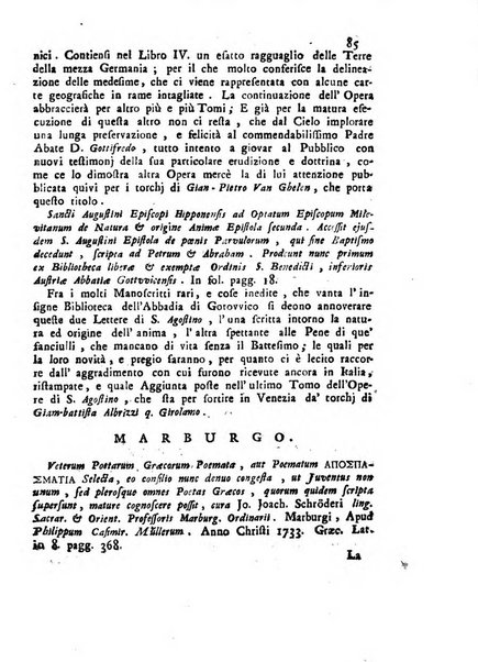 Novelle della Repubblica delle lettere dell'anno ..., pubblicate sotto gli auspizj di sua eccellenza ...