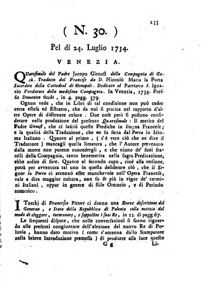 Novelle della Repubblica delle lettere dell'anno ..., pubblicate sotto gli auspizj di sua eccellenza ...