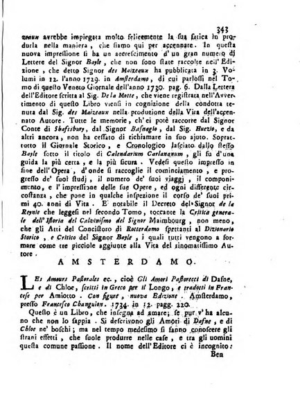 Novelle della Repubblica delle lettere dell'anno ..., pubblicate sotto gli auspizj di sua eccellenza ...