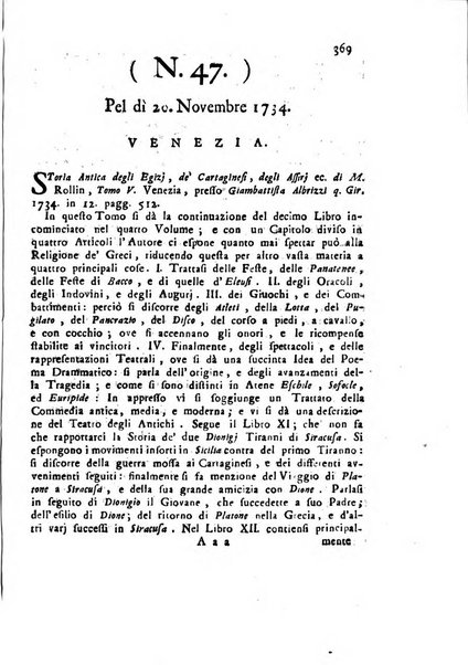 Novelle della Repubblica delle lettere dell'anno ..., pubblicate sotto gli auspizj di sua eccellenza ...