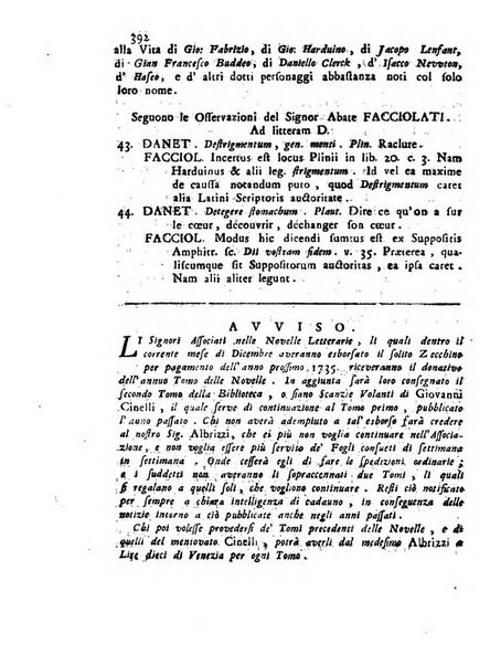 Novelle della Repubblica delle lettere dell'anno ..., pubblicate sotto gli auspizj di sua eccellenza ...