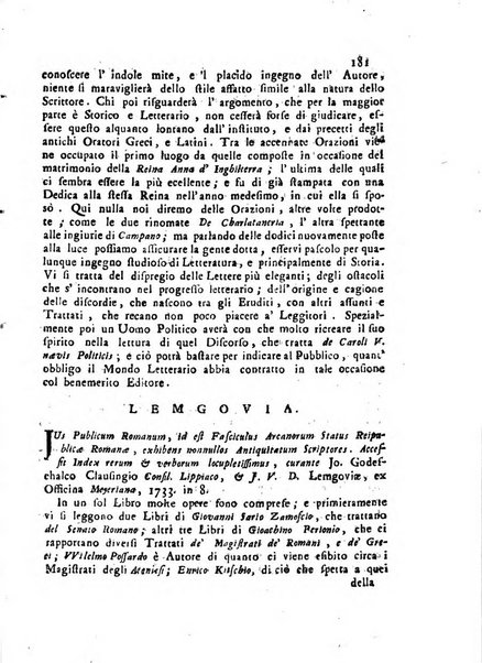 Novelle della Repubblica delle lettere dell'anno ..., pubblicate sotto gli auspizj di sua eccellenza ...