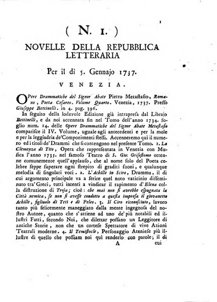 Novelle della Repubblica delle lettere dell'anno ..., pubblicate sotto gli auspizj di sua eccellenza ...