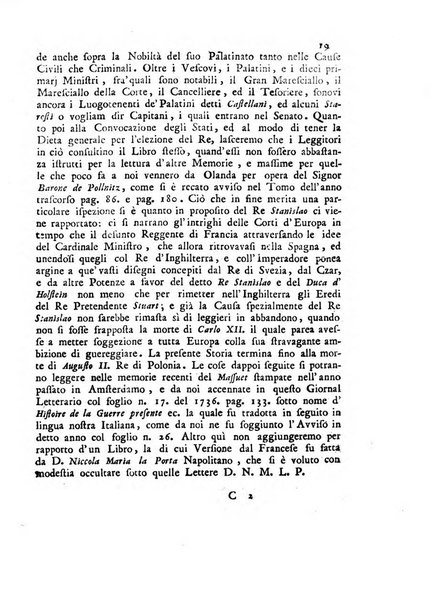 Novelle della Repubblica delle lettere dell'anno ..., pubblicate sotto gli auspizj di sua eccellenza ...