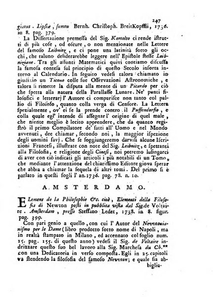 Novelle della Repubblica delle lettere dell'anno ..., pubblicate sotto gli auspizj di sua eccellenza ...