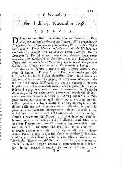 Novelle della Repubblica delle lettere dell'anno ..., pubblicate sotto gli auspizj di sua eccellenza ...