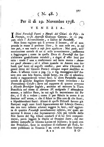 Novelle della Repubblica delle lettere dell'anno ..., pubblicate sotto gli auspizj di sua eccellenza ...