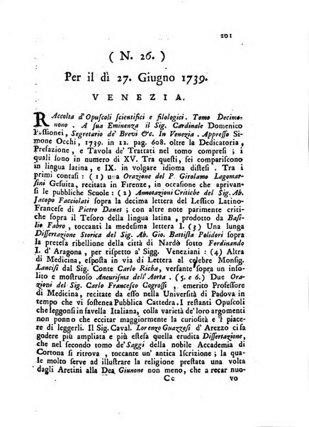 Novelle della Repubblica delle lettere dell'anno ..., pubblicate sotto gli auspizj di sua eccellenza ...