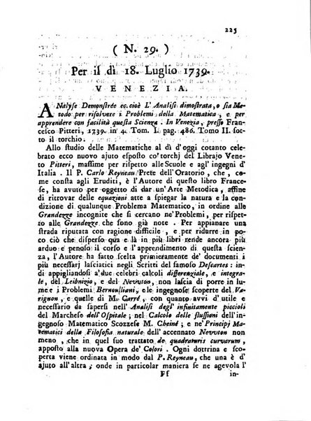 Novelle della Repubblica delle lettere dell'anno ..., pubblicate sotto gli auspizj di sua eccellenza ...