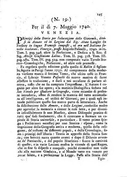 Novelle della Repubblica delle lettere dell'anno ..., pubblicate sotto gli auspizj di sua eccellenza ...