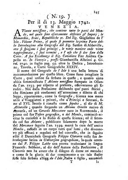 Novelle della Repubblica delle lettere dell'anno ..., pubblicate sotto gli auspizj di sua eccellenza ...